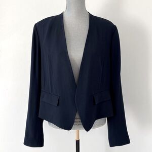 Classiques Entier Dark Blue Blazer Open Front High Low Design sz 14 Office Corp